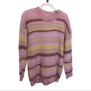 NWT Ultra Flirt Pink striped sweater XL